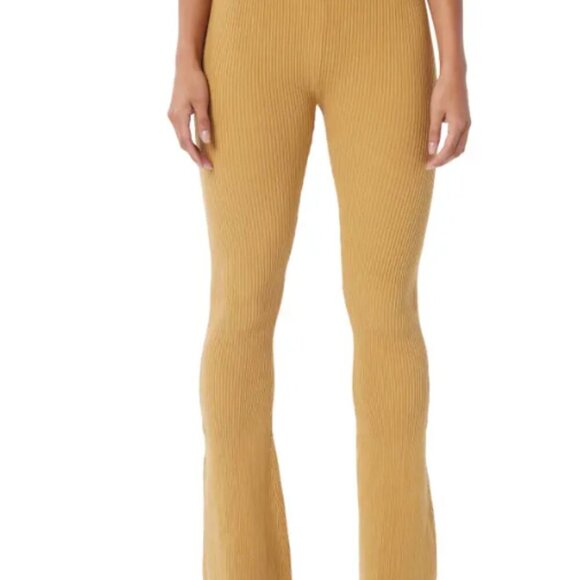 Lita By Ciara Women's Ribbed Flare pants Organic Cotton in Brown size XXS NEW - Picture 1 of 8